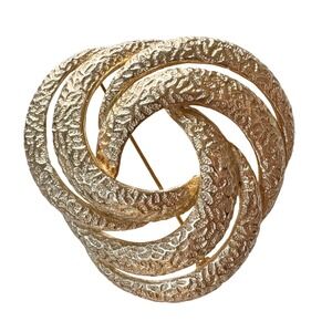Christian Dior Gold Toned Knot Design Statement Brooch‎ 1980s Vintage